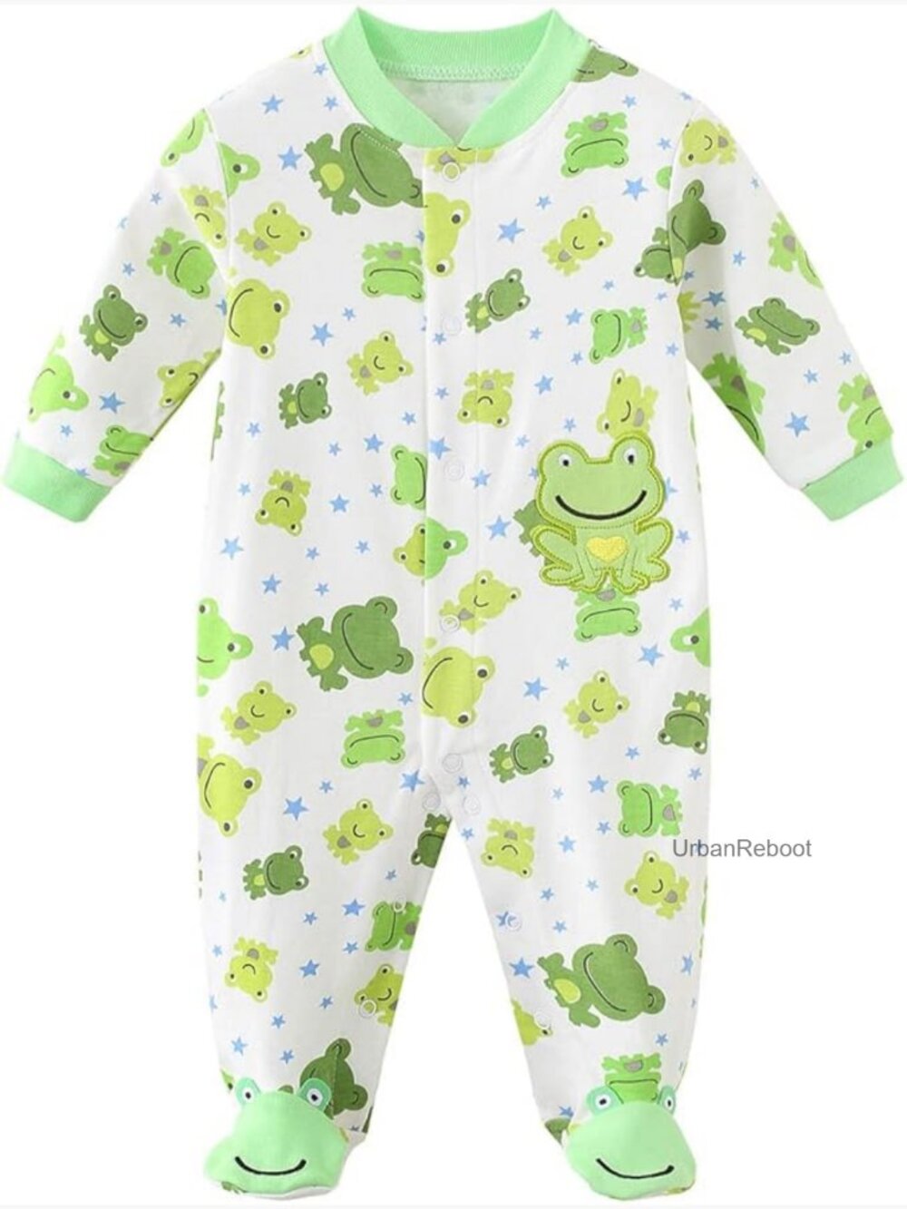 Unisex Baby Romper - Long Sleeve Cotton Footed Onesie for Boys Girls